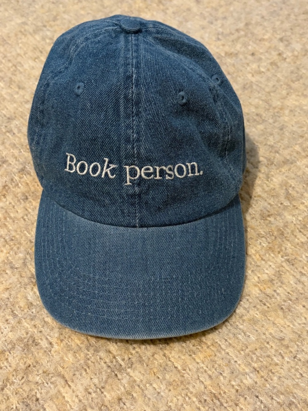 BOOK OF THE MONTH “Book Person” Blue Denim Adjustable Hat- Bookish Reader Gift